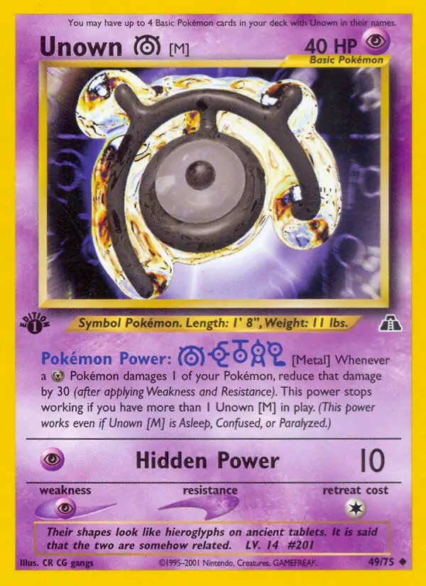 49/75 Unown M N2 Uncommon