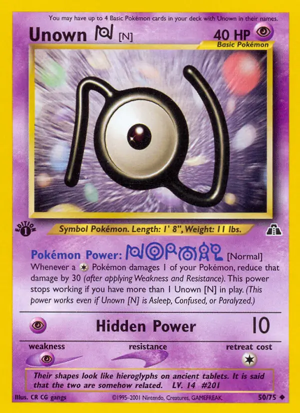 50/75 Unown N N2 Uncommon