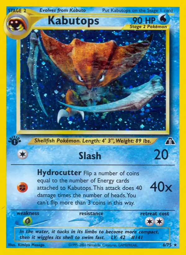 6/75 Kabutops N2 Rare Holo