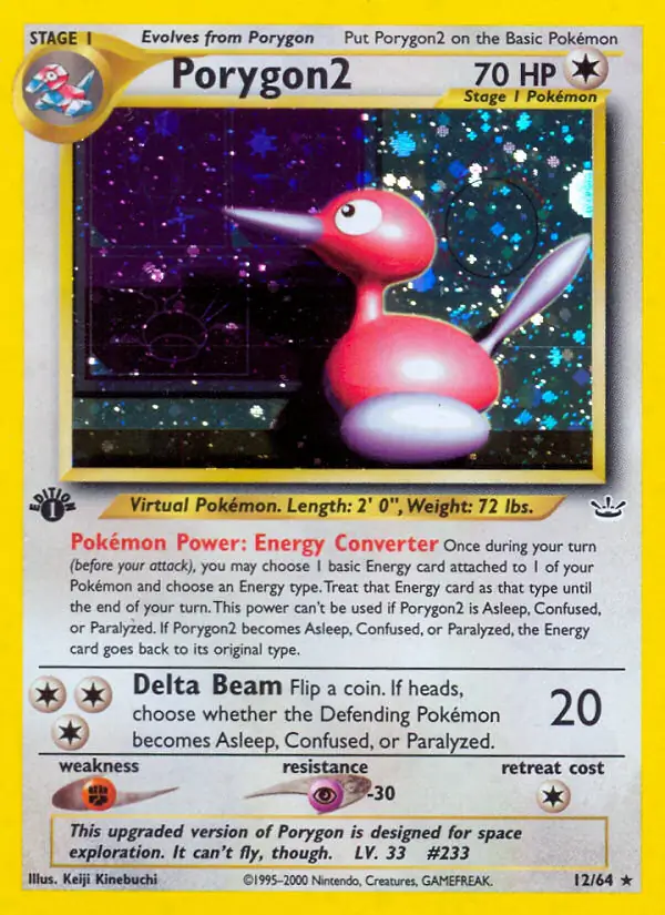 12/64 Porygon2 N3 Rare Holo