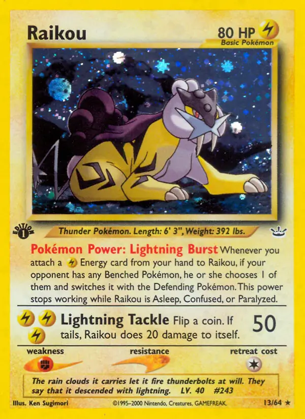 13/64 Raikou N3 Rare Holo