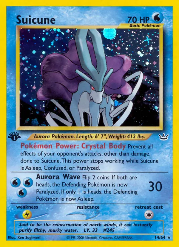 Suicune Revelation 14/64 Rare Holo