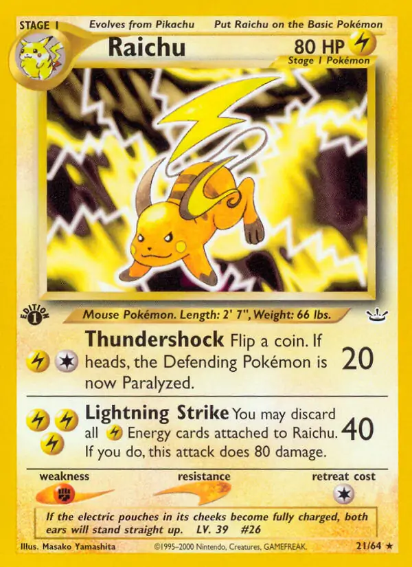 21/64 Raichu N3 Rare