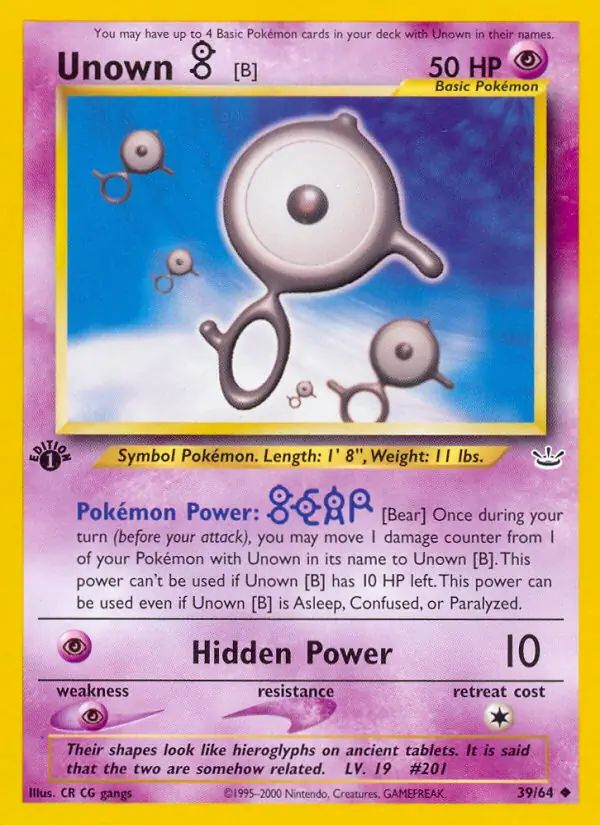 39/64 Unown B N3 Uncommon