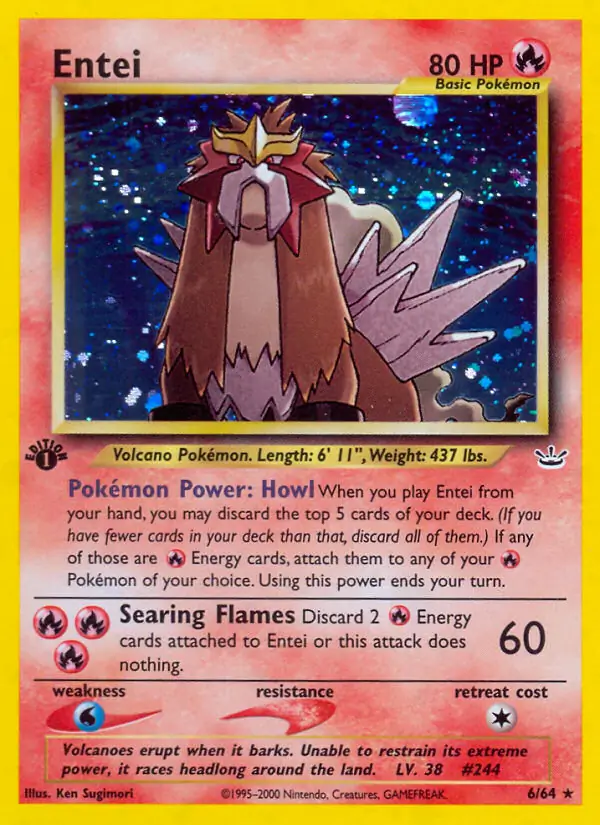 6/64 Entei N3 Rare Holo