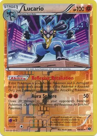 64/99 Lucario NXD Rare Holo Reverse Holo
