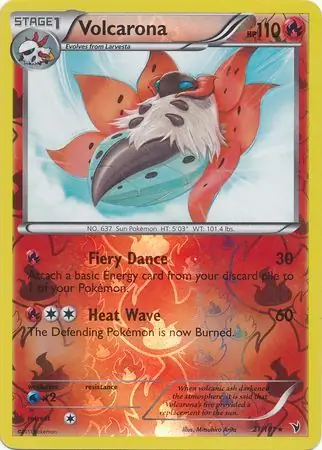 21/101 Volcarona NVI Rare Reverse Holo
