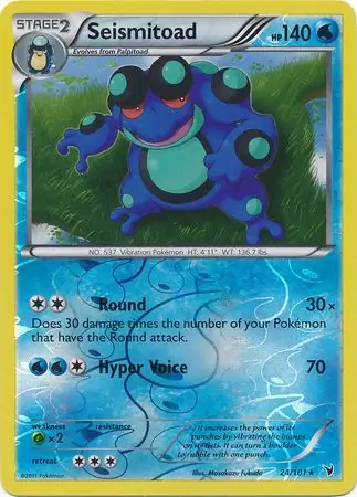24/101 Seismitoad NVI Rare Reverse Holo