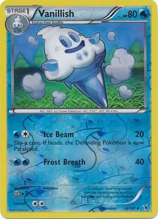 28/101 Vanillish NVI Uncommon Reverse Holo