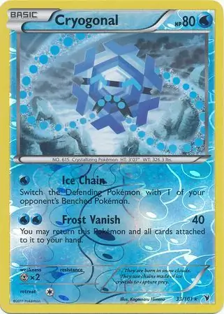 33/101 Cryogonal NVI Rare Reverse Holo