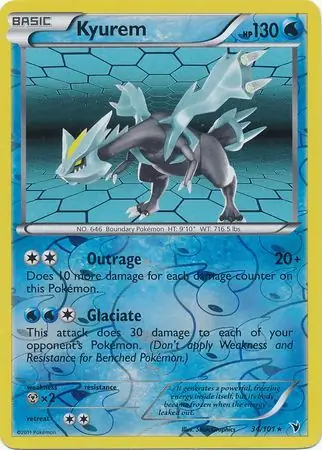 34/101 Kyurem NVI Rare Holo Reverse Holo