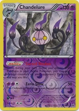 60/101 Chandelure NVI Rare Reverse Holo