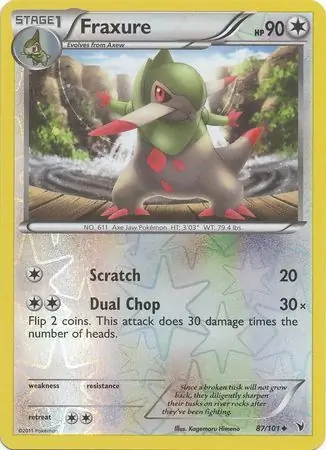 87/101 Fraxure NVI Uncommon Reverse Holo