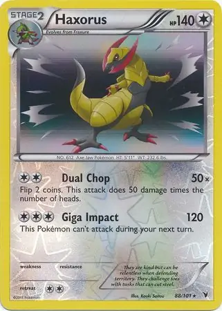 88/101 Haxorus NVI Rare Holo Reverse Holo