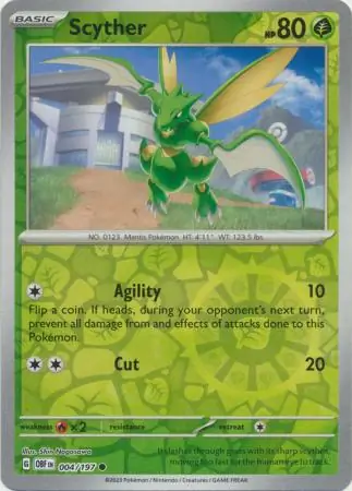 004/197 Scyther OBF Common Reverse Holo
