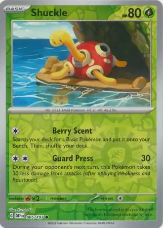 005/197 Shuckle OBF Common Reverse Holo