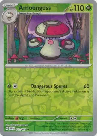 Amoonguss Obsidian Flames 010/197 Uncommon Reverse Holo