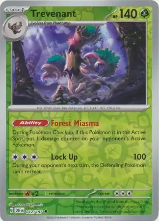012/197 Trevenant OBF Uncommon Reverse Holo