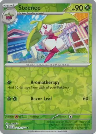 Steenee Obsidian Flames 017/197 Common Reverse Holo