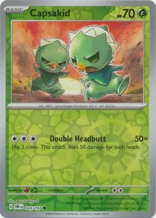 Capsakid Obsidian Flames 024/197 Common Reverse Holo