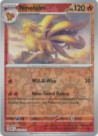 029/197 Ninetales OBF Uncommon Reverse Holo