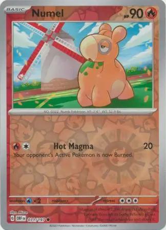 Numel Obsidian Flames 031/197 Common Reverse Holo