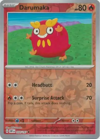 034/197 Darumaka OBF Common Reverse Holo