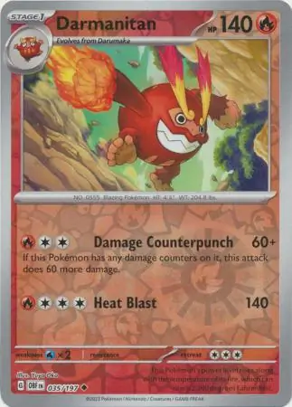 035/197 Darmanitan OBF Uncommon Reverse Holo