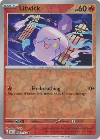 036/197 Litwick OBF Common Reverse Holo