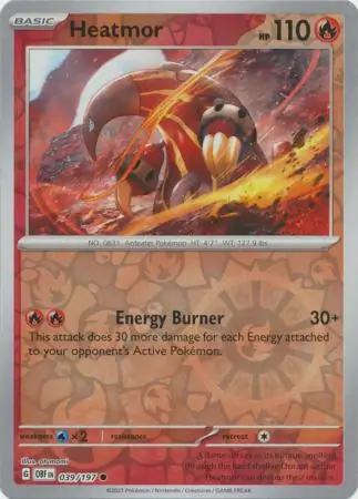 Heatmor Obsidian Flames 039/197 Common Reverse Holo