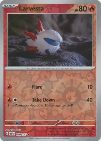 040/197 Larvesta OBF Common Reverse Holo
