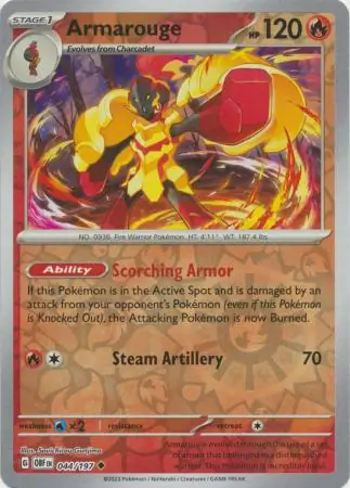 Armarouge Obsidian Flames 044/197 Uncommon Reverse Holo