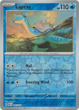 045/197 Lapras OBF Uncommon Reverse Holo
