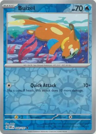 Buizel Obsidian Flames 048/197 Common Reverse Holo