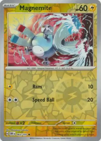 063/197 Magnemite OBF Common Reverse Holo