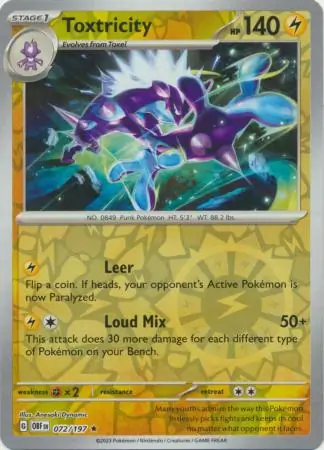 072/197 Toxtricity OBF Rare Reverse Holo