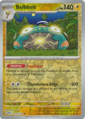 078/197 Bellibolt OBF Uncommon Reverse Holo