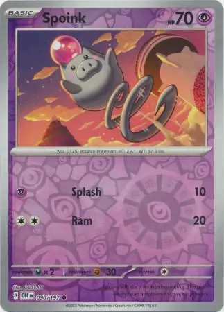 090/197 Spoink OBF Common Reverse Holo