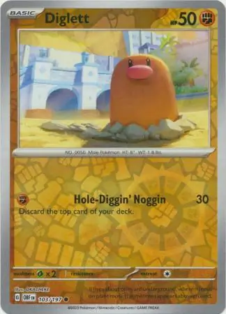 103/197 Diglett OBF Common Reverse Holo