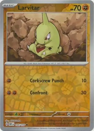 105/197 Larvitar OBF Common Reverse Holo
