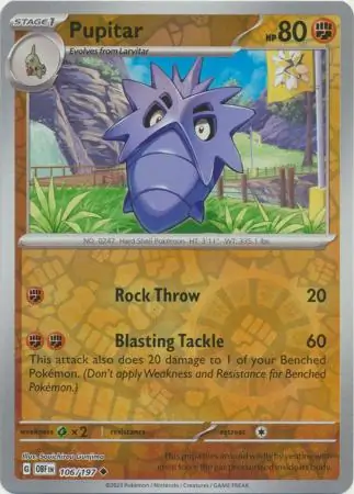 106/197 Pupitar OBF Uncommon Reverse Holo