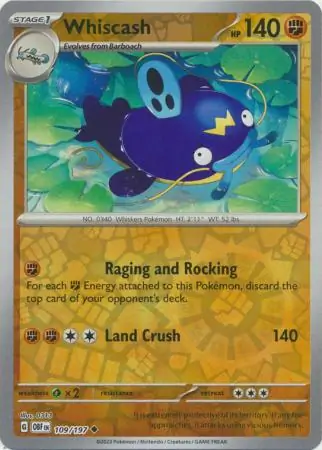 109/197 Whiscash OBF Uncommon Reverse Holo