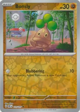 Bonsly Obsidian Flames 110/197 Common Reverse Holo