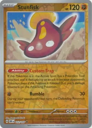 112/197 Stunfisk OBF Uncommon Reverse Holo