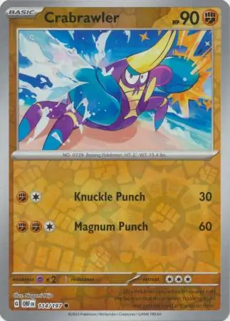 114/197 Crabrawler OBF Common Reverse Holo