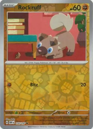 116/197 Rockruff OBF Common Reverse Holo