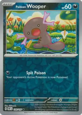 Paldean Wooper Obsidian Flames 126/197 Common Reverse Holo