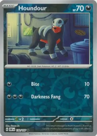 Houndour Obsidian Flames 132/197 Common Reverse Holo