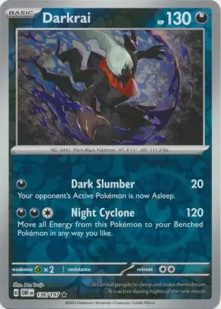 Darkrai Obsidian Flames 136/197 Rare Reverse Holo