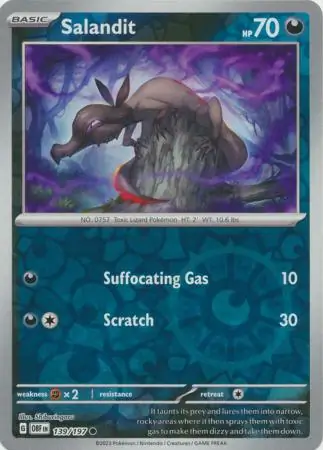 Salandit Obsidian Flames 139/197 Common Reverse Holo